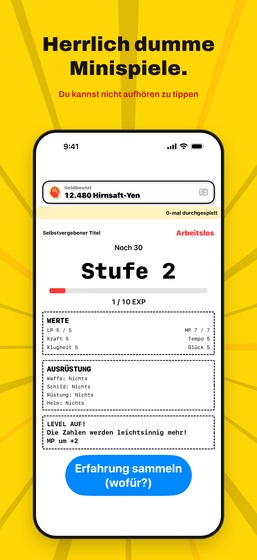 Bildschirm von Levelaufstieg