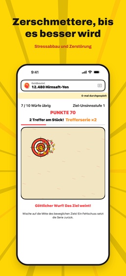 Bildschirm von Tellerzertrümmern