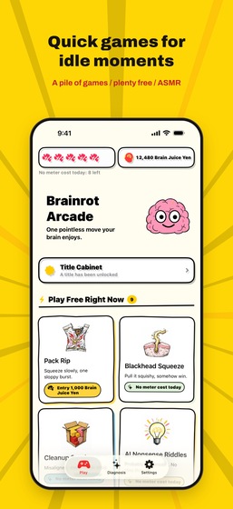 Brainrot Arcade home screen