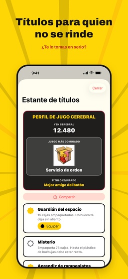 Pantalla de yen cerebral y títulos