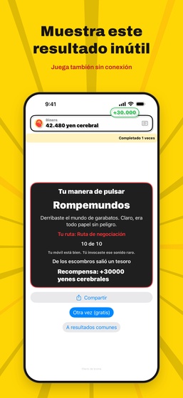 Pantalla de resultado de Test de tipo de cerebro