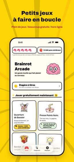 Écran d’accueil de Brainrot Arcade