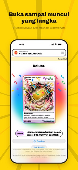 Layar Buka Paket Kartu