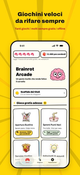 Schermata iniziale di Brainrot Arcade