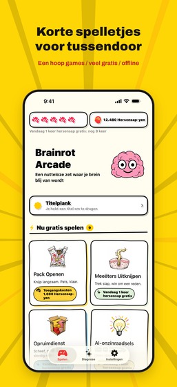 Startscherm van Brainrot Arcade