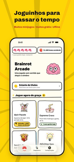 Tela inicial do Brainrot Arcade