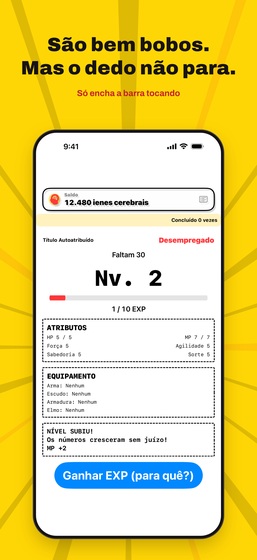 Tela de Subir de nível