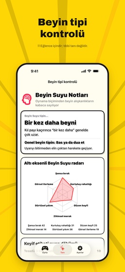Beyin tipi kontrolü ekranı